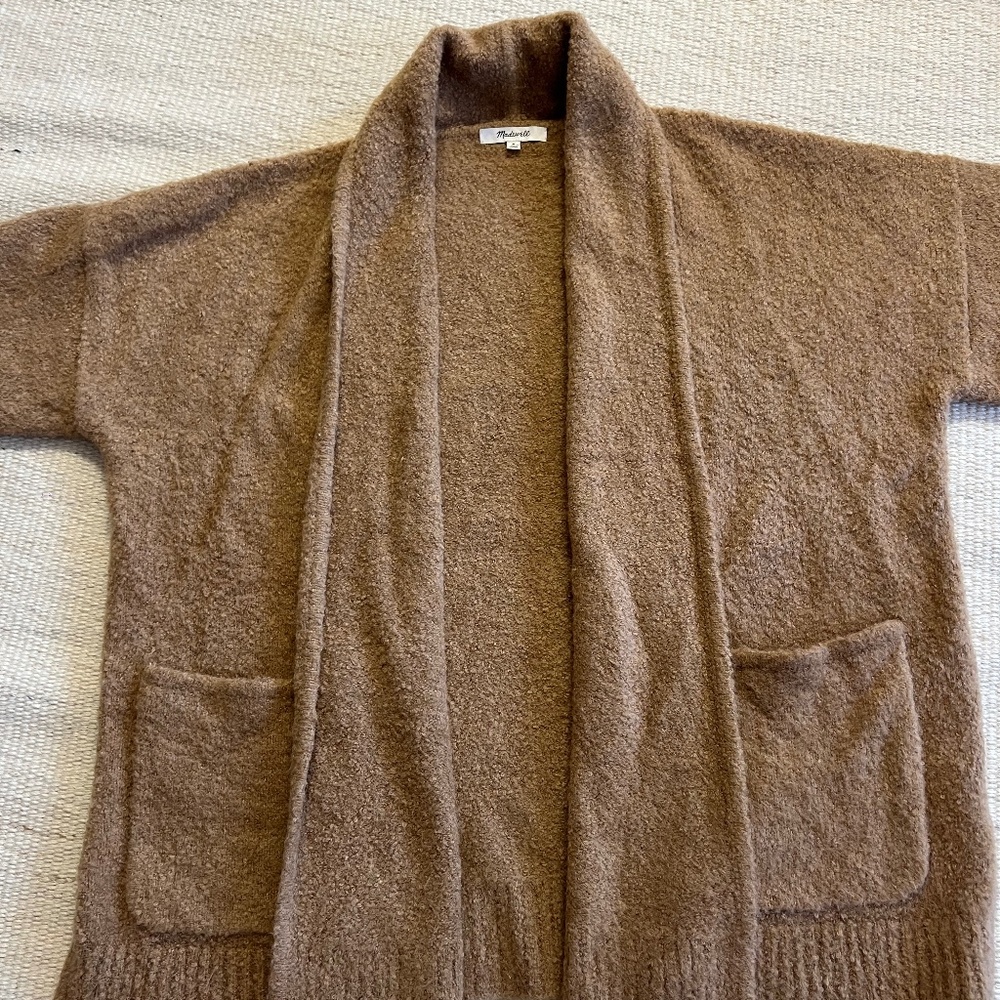 Madewell Oversized Boucle Camel Cardigan